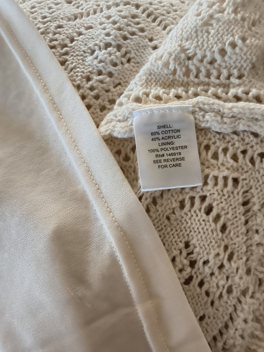 Knit Skirt, Freshman 1996 Cream Cable Knit Straight Midi Skirt, XL - Picture 3 of 4